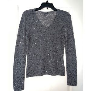 Classiques ENTIER GREY SEQUINS SWEATER - SIZE M
